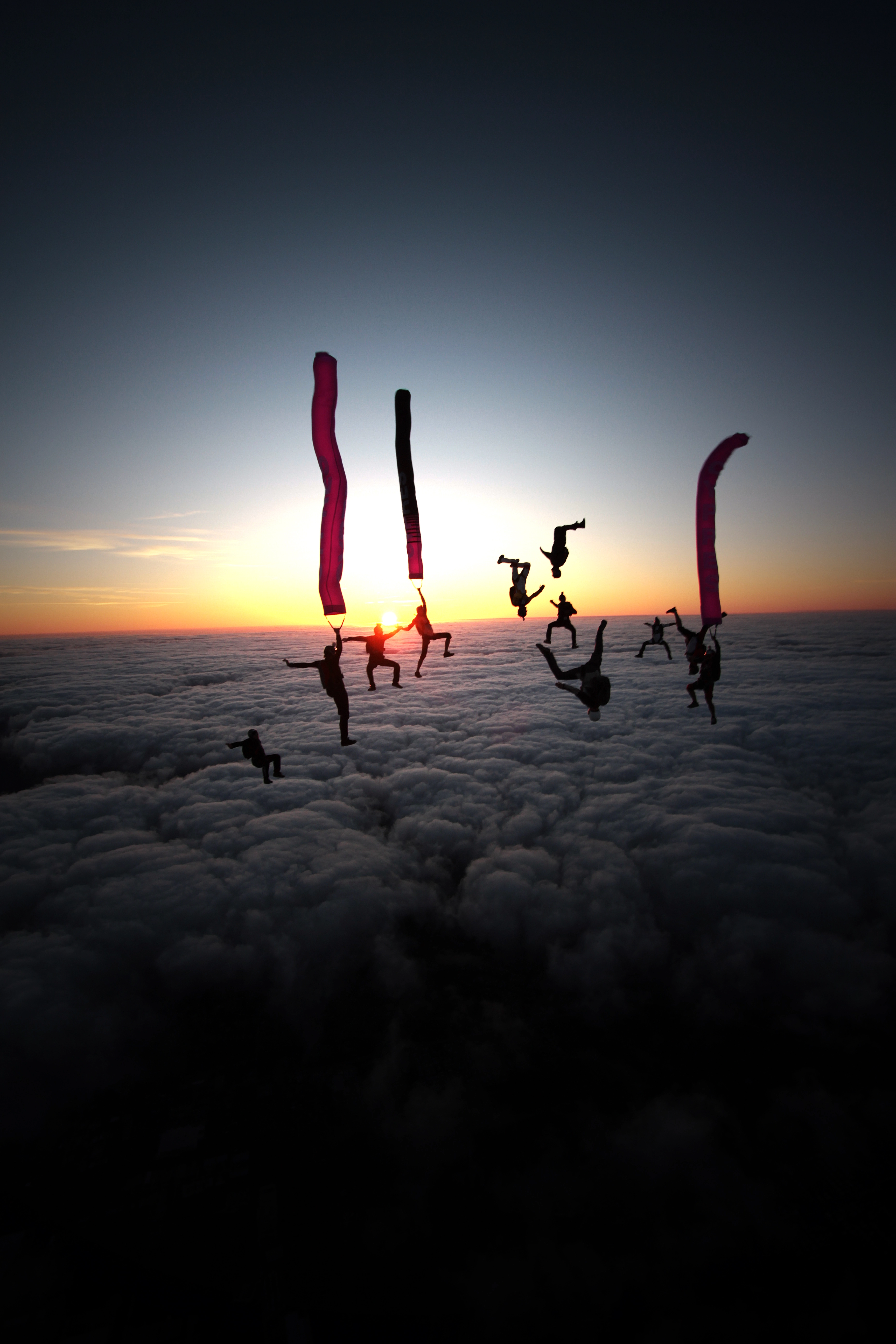 Sport skydiver under canopy